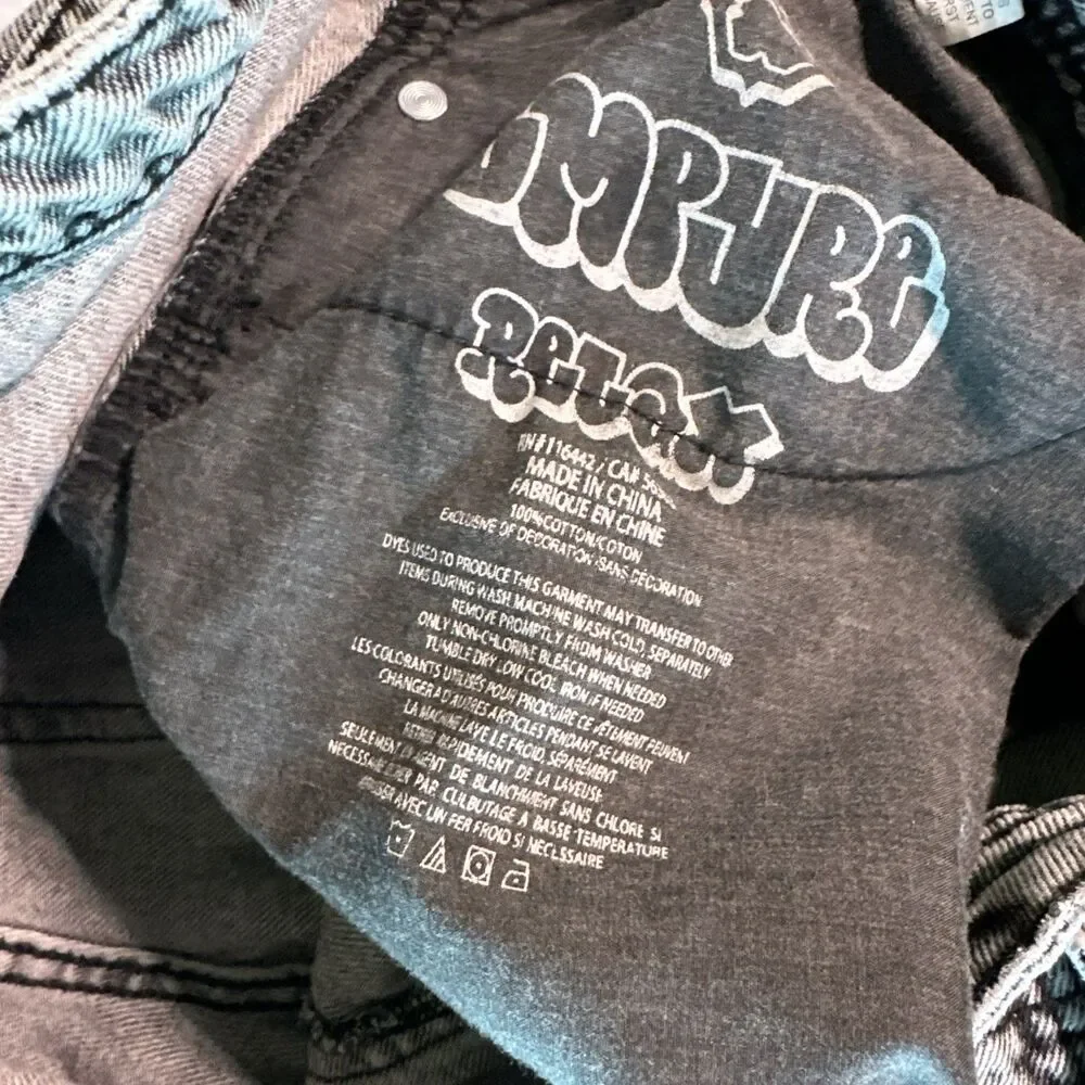 Empire Relaxed baggy jean black Distressed denim Mens size 30Wide Leg